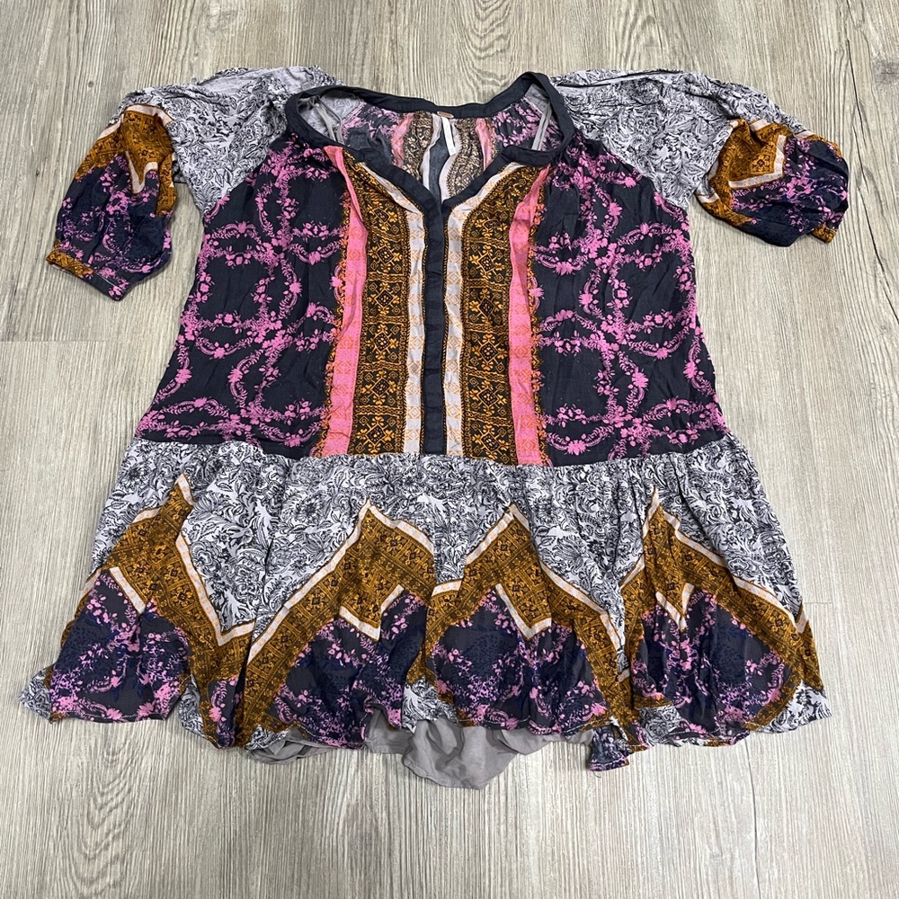 Free People Boho Tunic open Shoulder dress XS